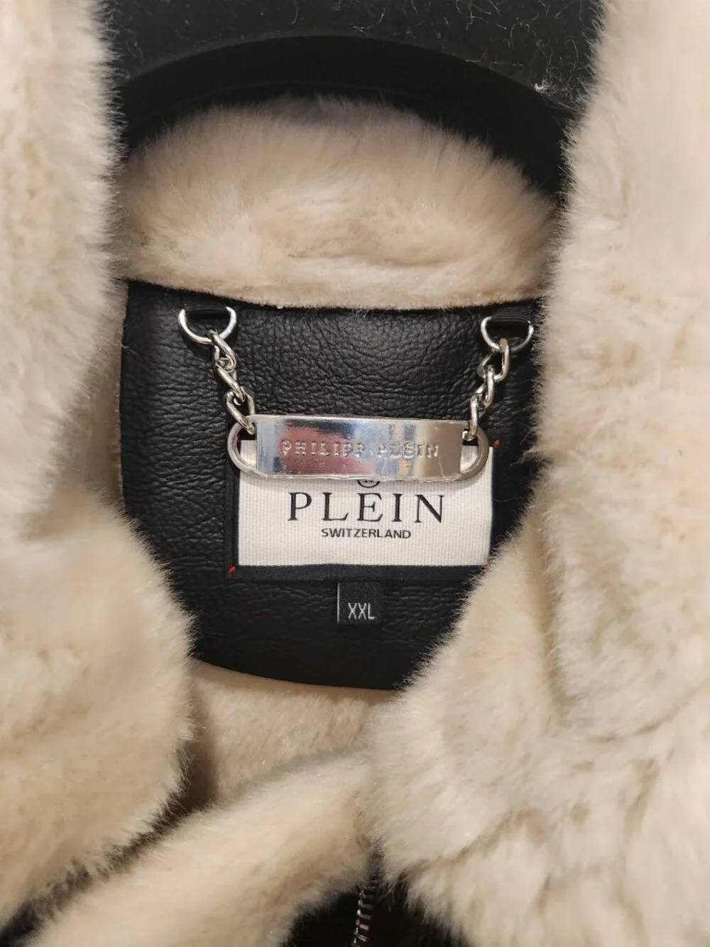 PHILIPP PLEIN Switzerland Eco-Shearling B-3 Aviator Bomber Jacket XXL